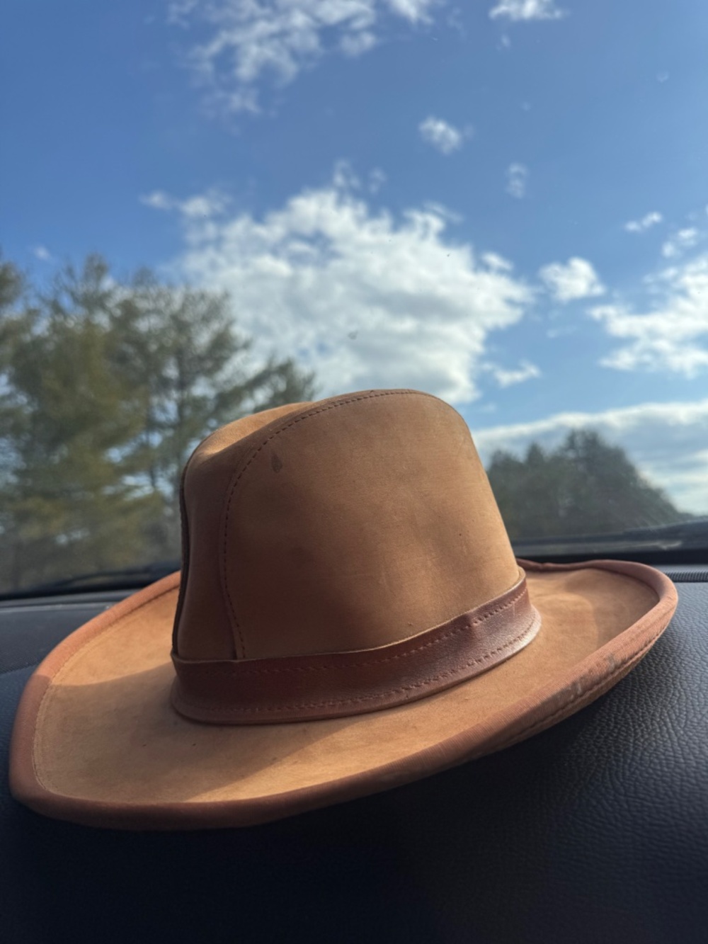 Henschel Western-style hat appears to be a suede leather model - Picture 7 of 8